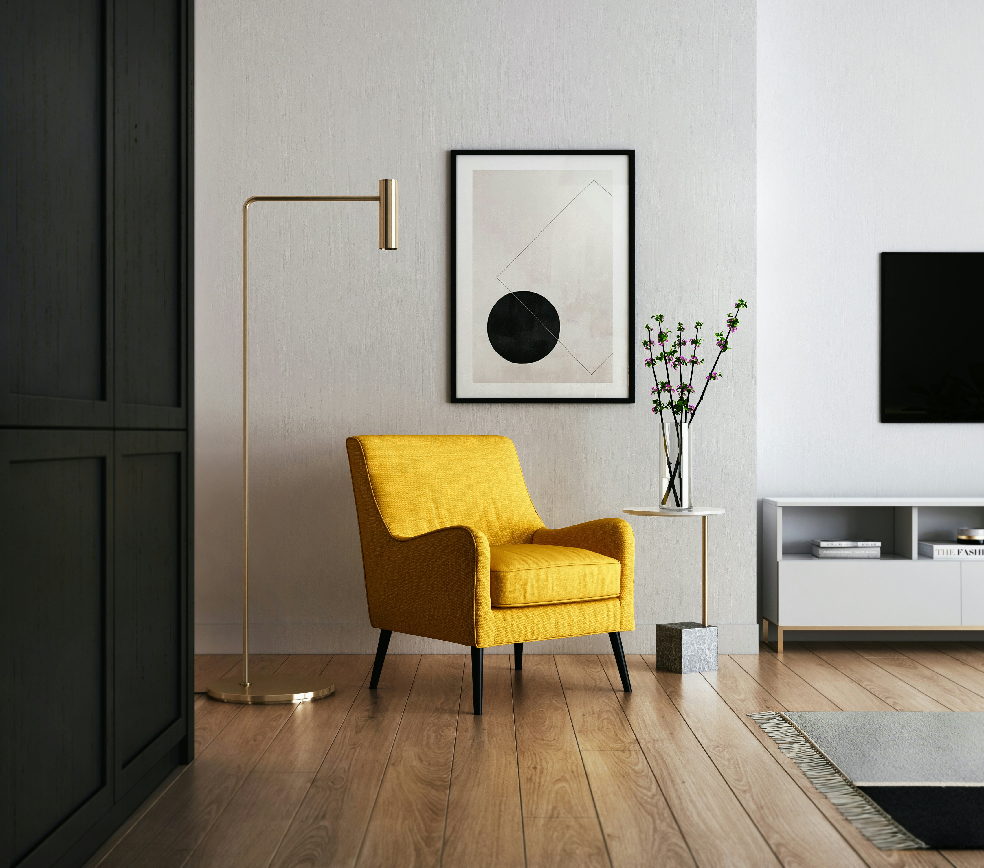 Minimal beige chair Scandinavian design